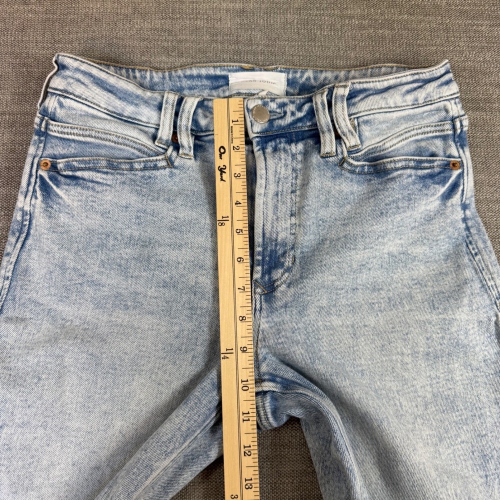 Dear John Denim Women's Size 28 Light Acid‎ Wash Straight Leg Crop Jeans Stretch - Picture 6 of 10